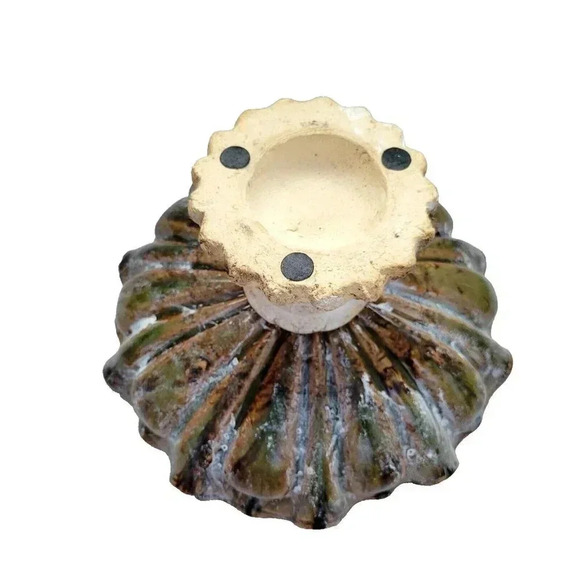 Vintage Fruit Bowl Pillar Stand Cement Heavy 11 1/2" x 7" Large - Picture 3 of 3